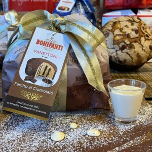 Panettone Artigianale farcito al Cioccolato «Bonifanti» 850 gr Incarto regalo
